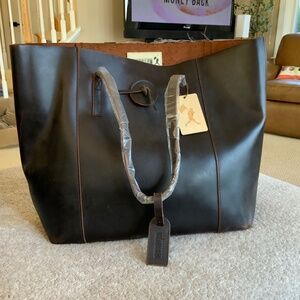 Baseballism leather tote, brand new